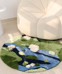 Tapis Bronze à Tissage Relief – 100 x 100 cm