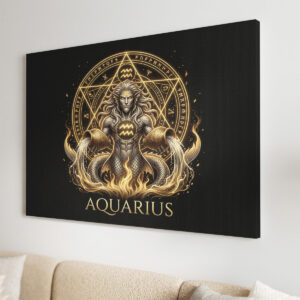 Wassermann Goldenes Sternzeichen Heilige Geometrie Leinwandbild – Bild 3