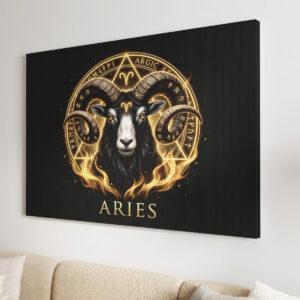 Widder Goldenes Sternzeichen Heilige Geometrie Leinwandbild – Bild 3