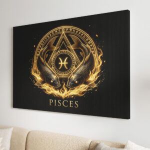 Fische Goldenes Sternzeichen Heilige Geometrie Leinwandbild – Bild 3