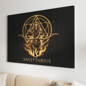 Schütze Goldenes Sternzeichen Heilige Geometrie Leinwandbild – Bild 3