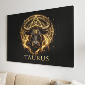Stier Goldenes Sternzeichen Heilige Geometrie Leinwandbild – Bild 3